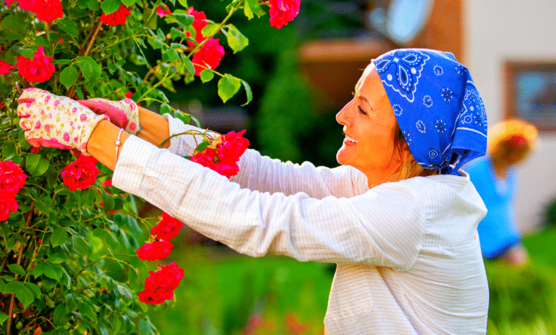 femme au jardin